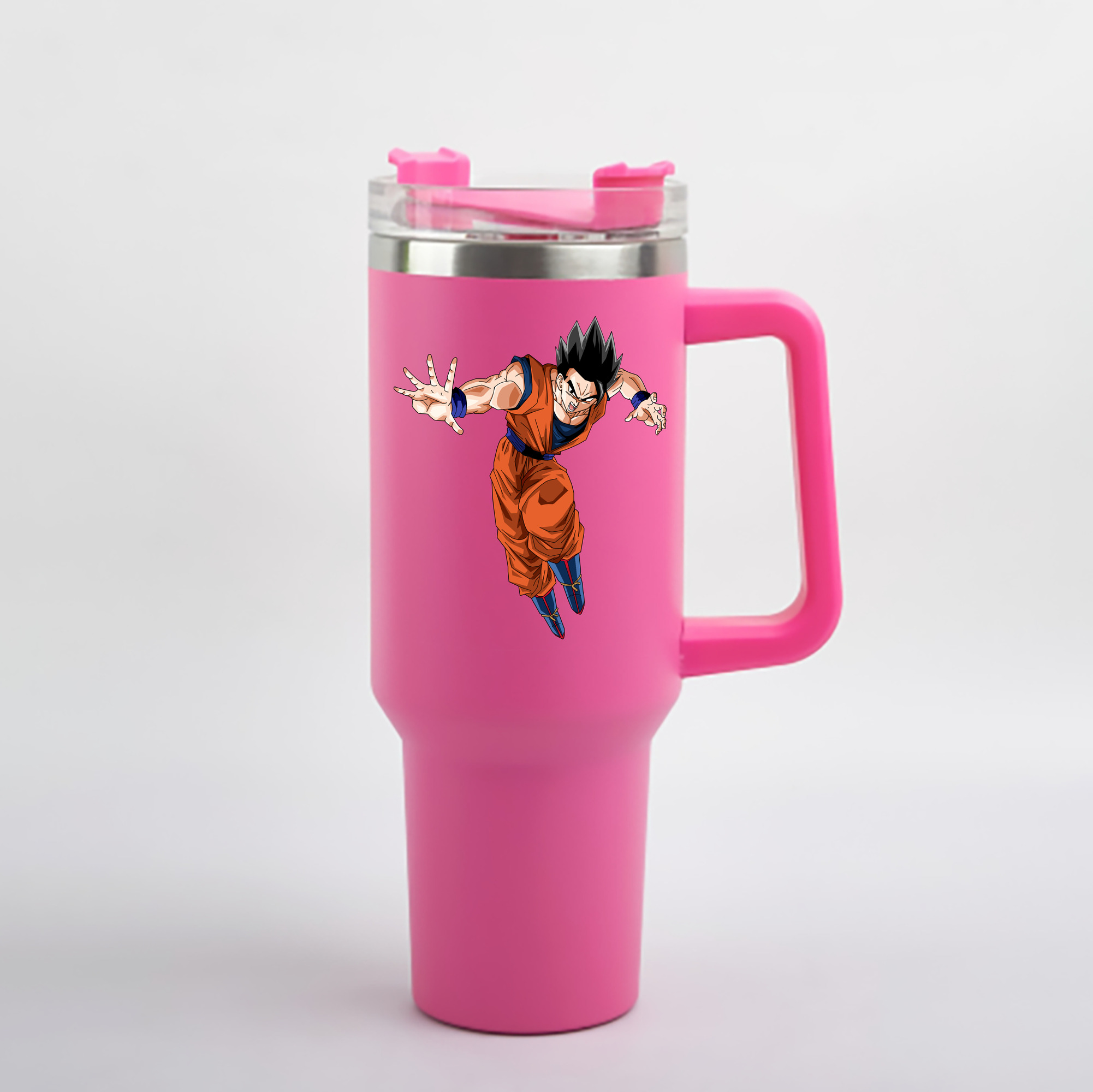 （画像用） ドラゴンボール 孫 悟飯（そんごはん）DRAGON BALL Son Gohan 1200mL車用タンブラー - クリスタルステッカー（プラスチックストロー付き）